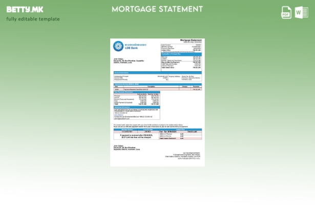 модерен стил Лаос Извештај за хипотека на развојната банка на Лао Шаблон за Word